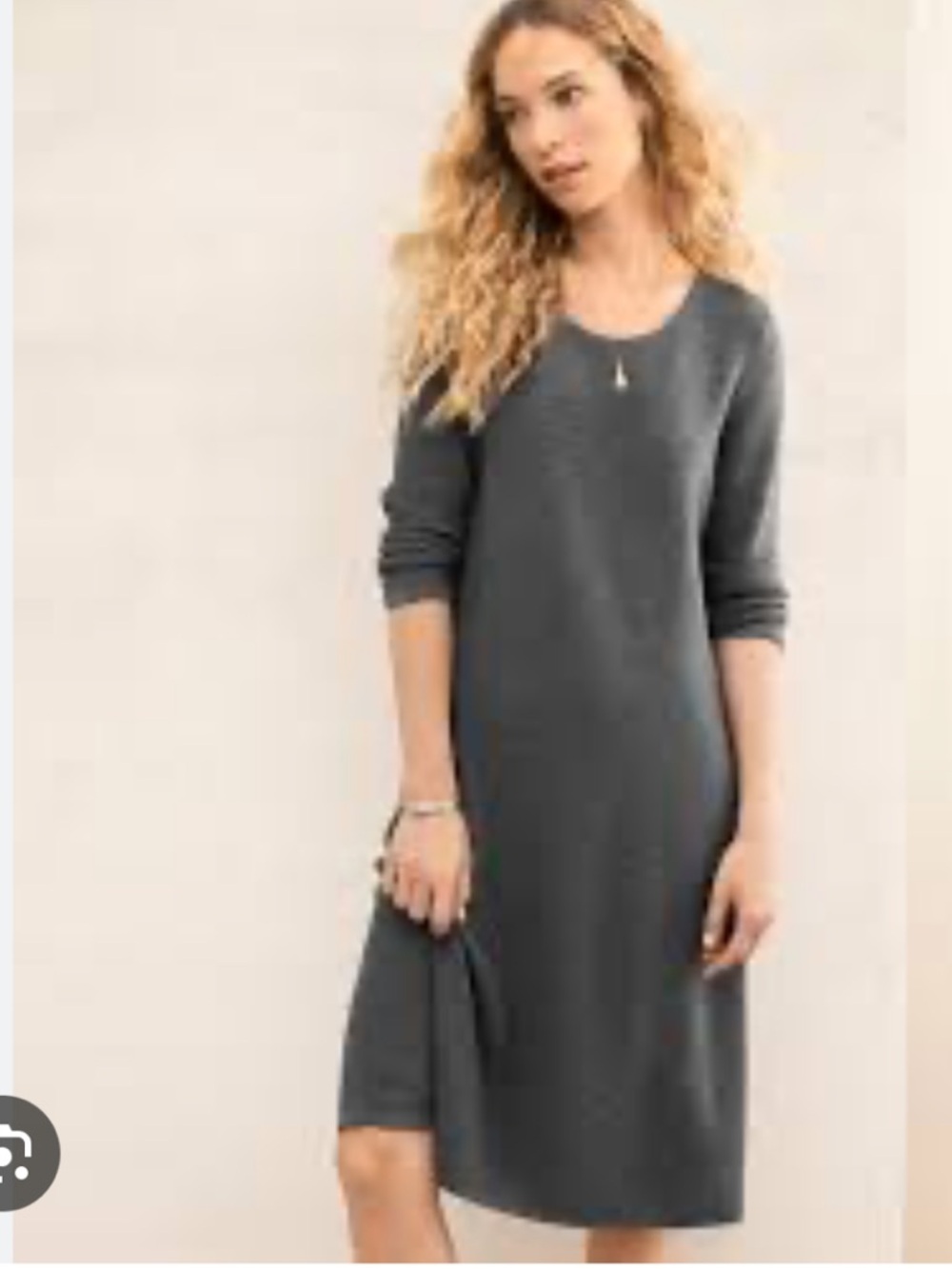 J. Jill Charcoal Long Sleeve Dress
